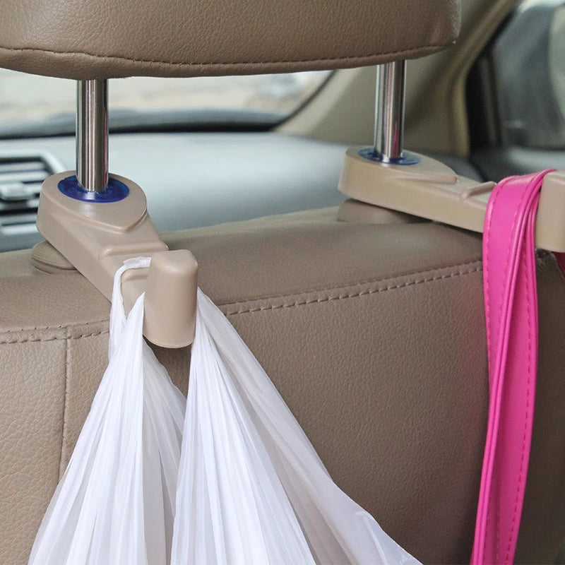1pc Car Headrest Hook Organize Bag Grocery Coat Holder