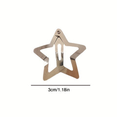 2pcs Star Shape Snap Clip Side Clip Bangs Clip Y2K Hair Accessories