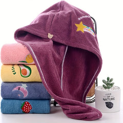 Women's Quick Drying Microfiber Shower Cap Towel for Dry Hair