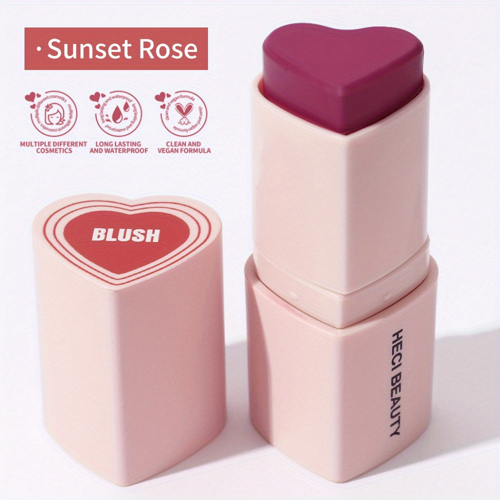Cream Heart Blush Stick Candy Rose
