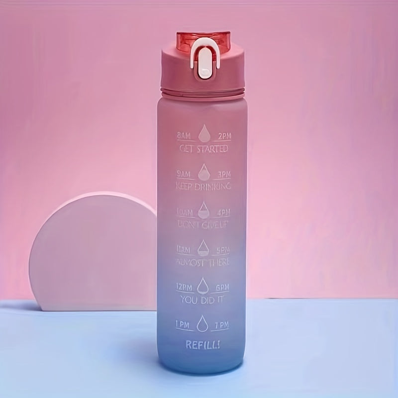 25oz 750ml Motivational Water Bottle Time Marker Gradient Non Toxic for Sports