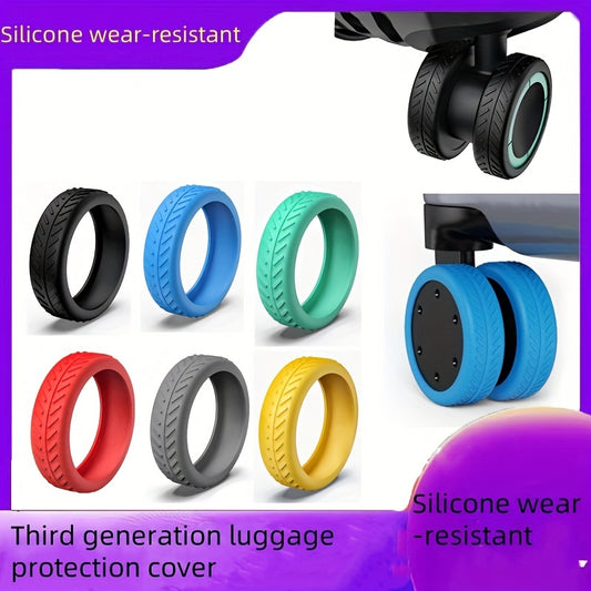 8pcs Silicone Luggage Wheel Covers Set Anti Slip Noise Reduction