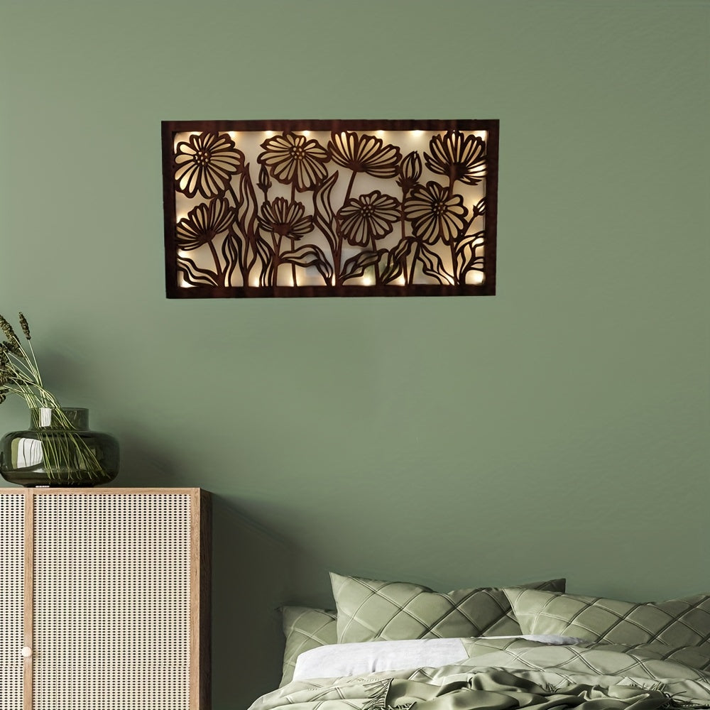 Wooden LED Flower Series Hanging Wall Decoration Pendant