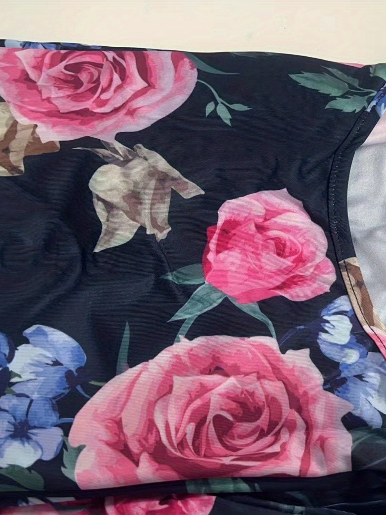  Rose Print Tank Top & Pants Outfit Set