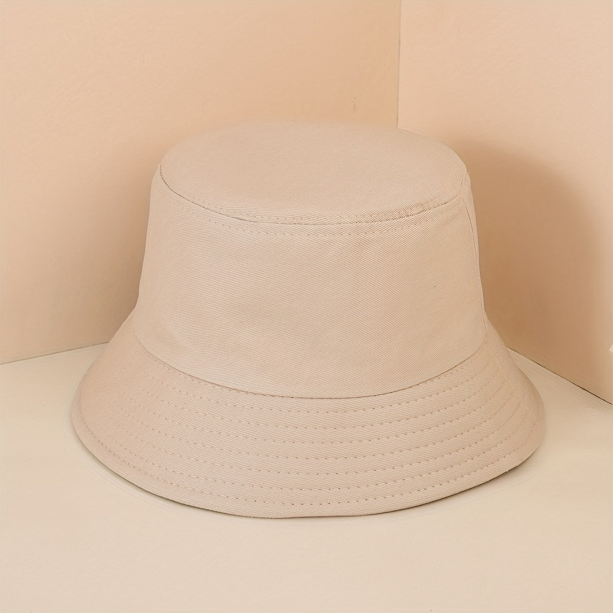 Beige Embroidery Fishermans Hat Small Basin Cap for Outdoor Activities All Seas