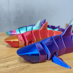 2pcs 3D Printed Articulated Shark Figurines Ocean Animal Collectibles