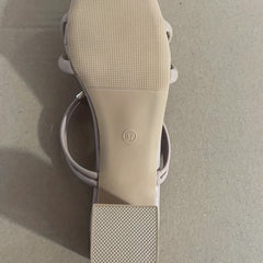Women's Cross Strap Slide Sandals Chunky Heels