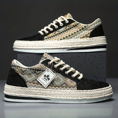 Men's Canvas Lace Up Skate Shoes Breathable Sneakers
