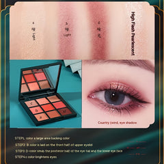 9 Colors Crane Eyeshadow Palette Waterproof Long-lasting Makeup