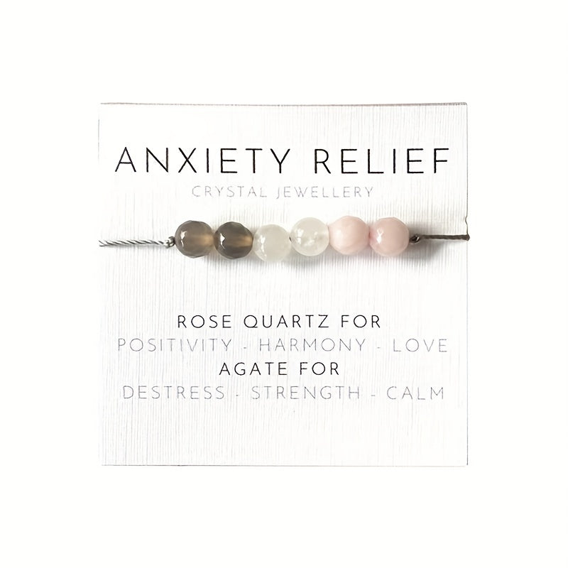 Pink Faux Crystal Anklet Energy Bracelet for Relaxation & Healing