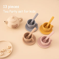 Kids Silicone Tea Party Set Pretend Play Kitchen Toy