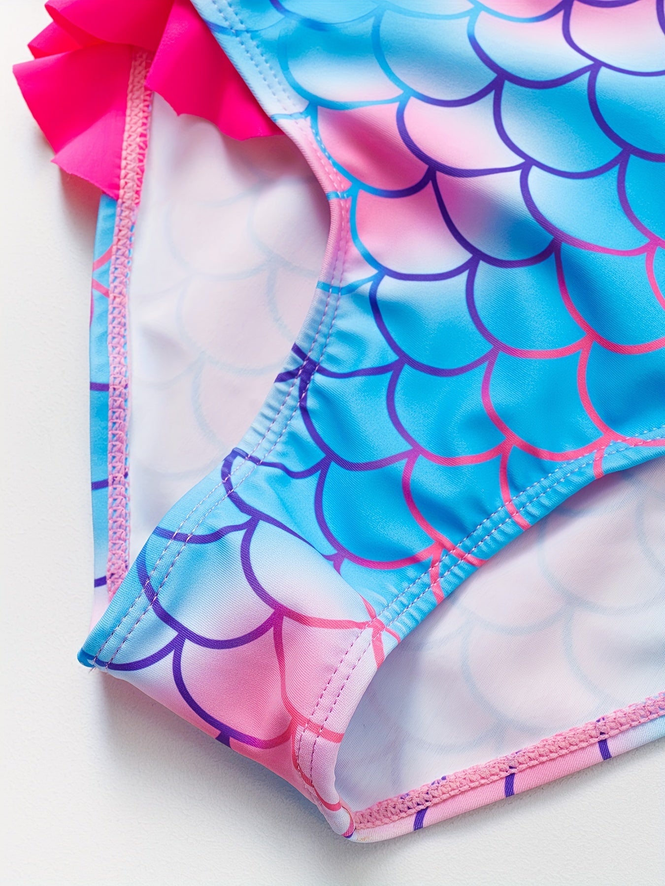 Girls Mermaid Style Fish Scale Tankini Swimsuit