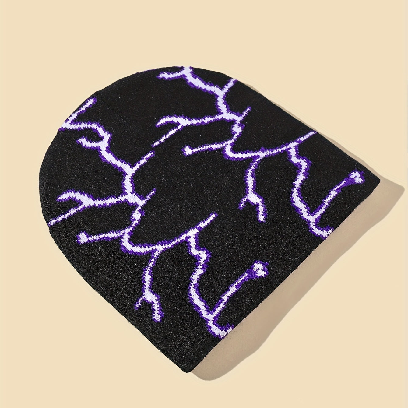 Men's Lightning Print Knit Hat