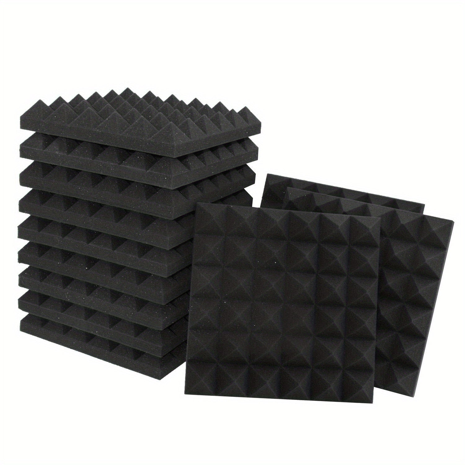 12pcs Pyramid Acoustic Foam Panels 12x12x2 Inches