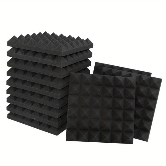 12pcs Pyramid Acoustic Foam Panels 12x12x2 Inches