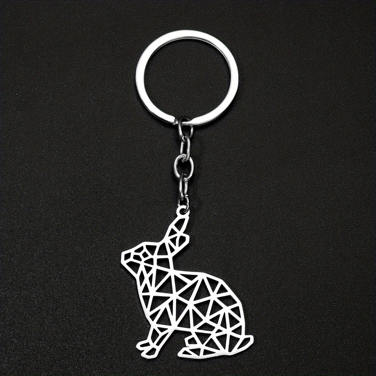 Stainless Steel Rabbit Keychain for Men