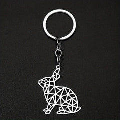 Stainless Steel Rabbit Keychain for Men