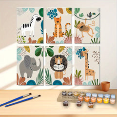 Animal Themes DIY Acrylic Painting Set - 6 Pack