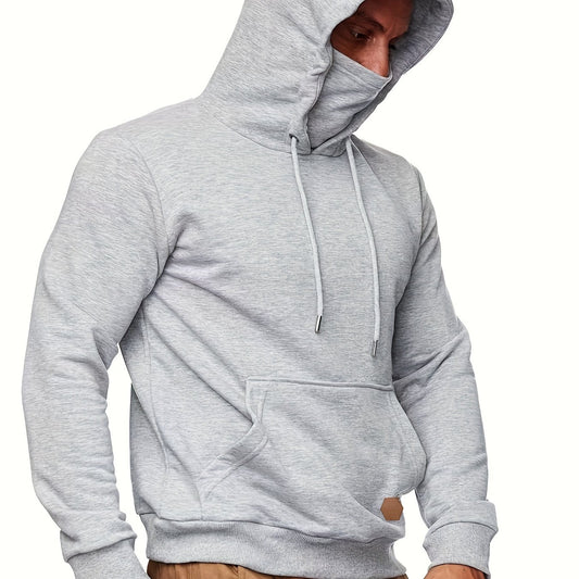 Men's Grey Hoodie Sweatshirt with Kangaroo Pocket
