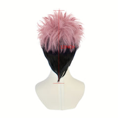 2 Tone Pink Cosplay Wigs Synthetic Hair Replacement + Wig Cap