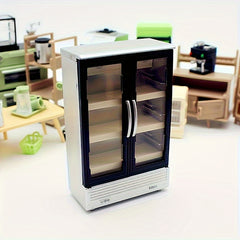 Dollhouse Kitchen Set with Double Door Refrigerator for Room Decoration