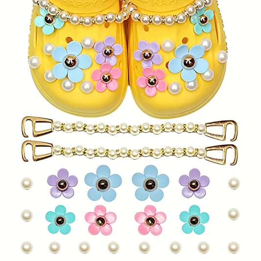 22pcs Flowers Shoe Charms - DIY Garden Shoes Decoration