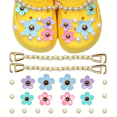 22pcs Flowers Shoe Charms - DIY Garden Shoes Decoration