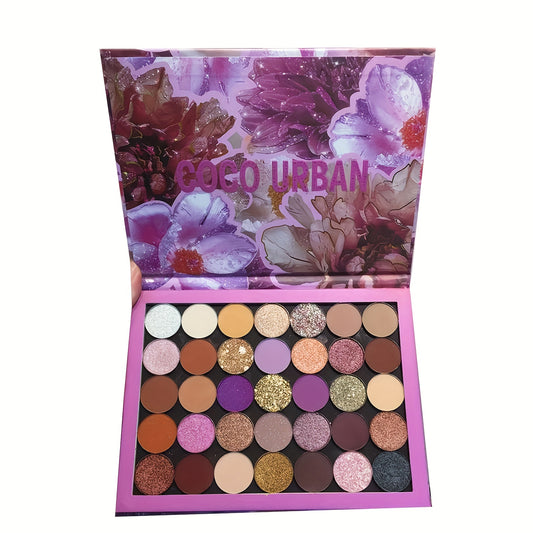 35 Colors Eyeshadow Palette Brown Purple Pink Matte Shimmer Pearly Eye Makeup