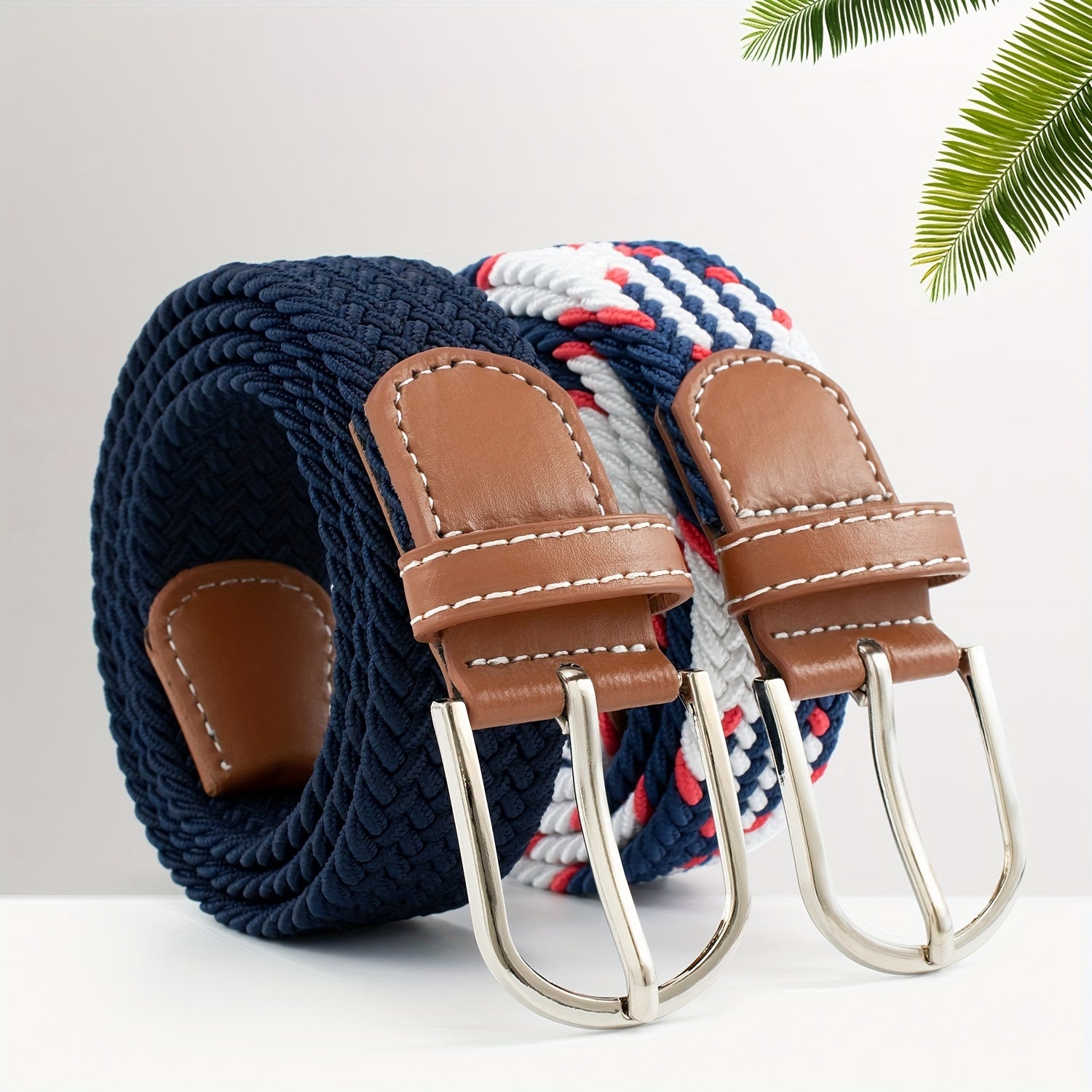Braided Stretch Pin Buckle Men's Belt Outdoor Casual Jeans Waiststrap