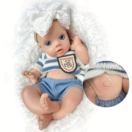 25cm Full Body Silicone Reborn Baby Dolls Painted Bebe Newborn Dolls Gift