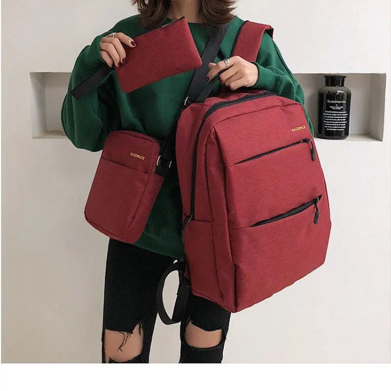 USB Charging Backpack Business Computer Bag Triple Schoolbag