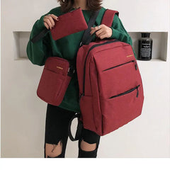 USB Charging Backpack Business Computer Bag Triple Schoolbag