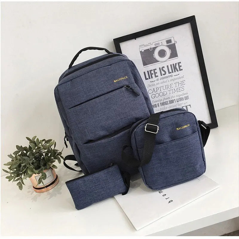 USB Charging Backpack Business Computer Bag Triple Schoolbag