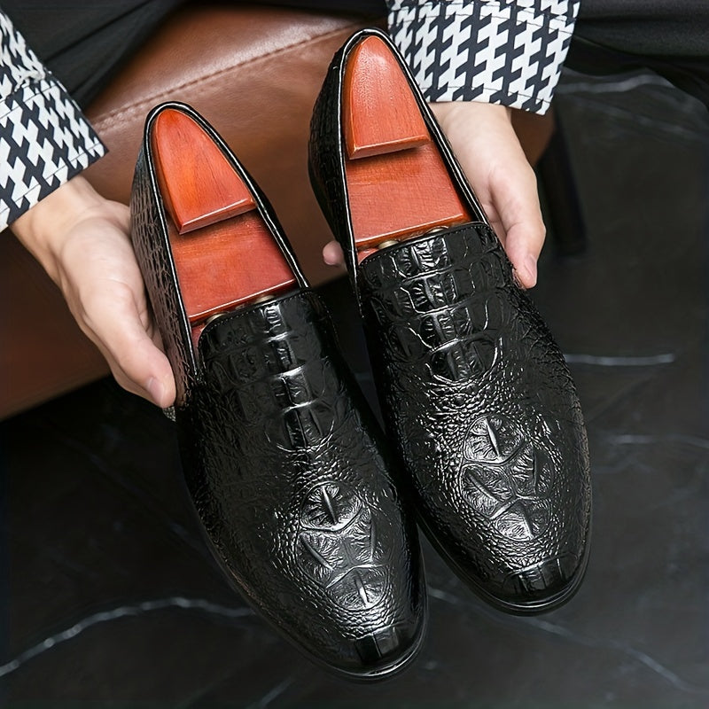 Men's Croc Embossed Loafers Slip On Lightweight Shoes
