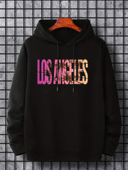 'Los Angeles' Cartoon Print Hoodie for Men
