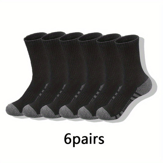 6pairs Men's Casual Crew Socks Outdoor Sports Socks