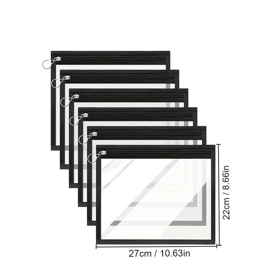 6 Pcs Zipper Transparent Pouch Versatile Storage Bags