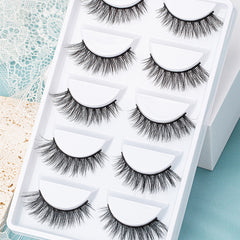 5 Pairs Natural Look False Eyelashes Fluffy Wispy Lashes