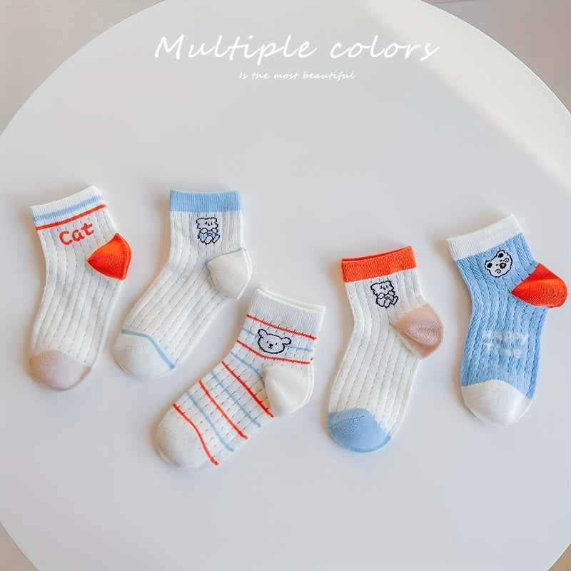 5 Pairs Boys Cartoon Socks for Spring Summer