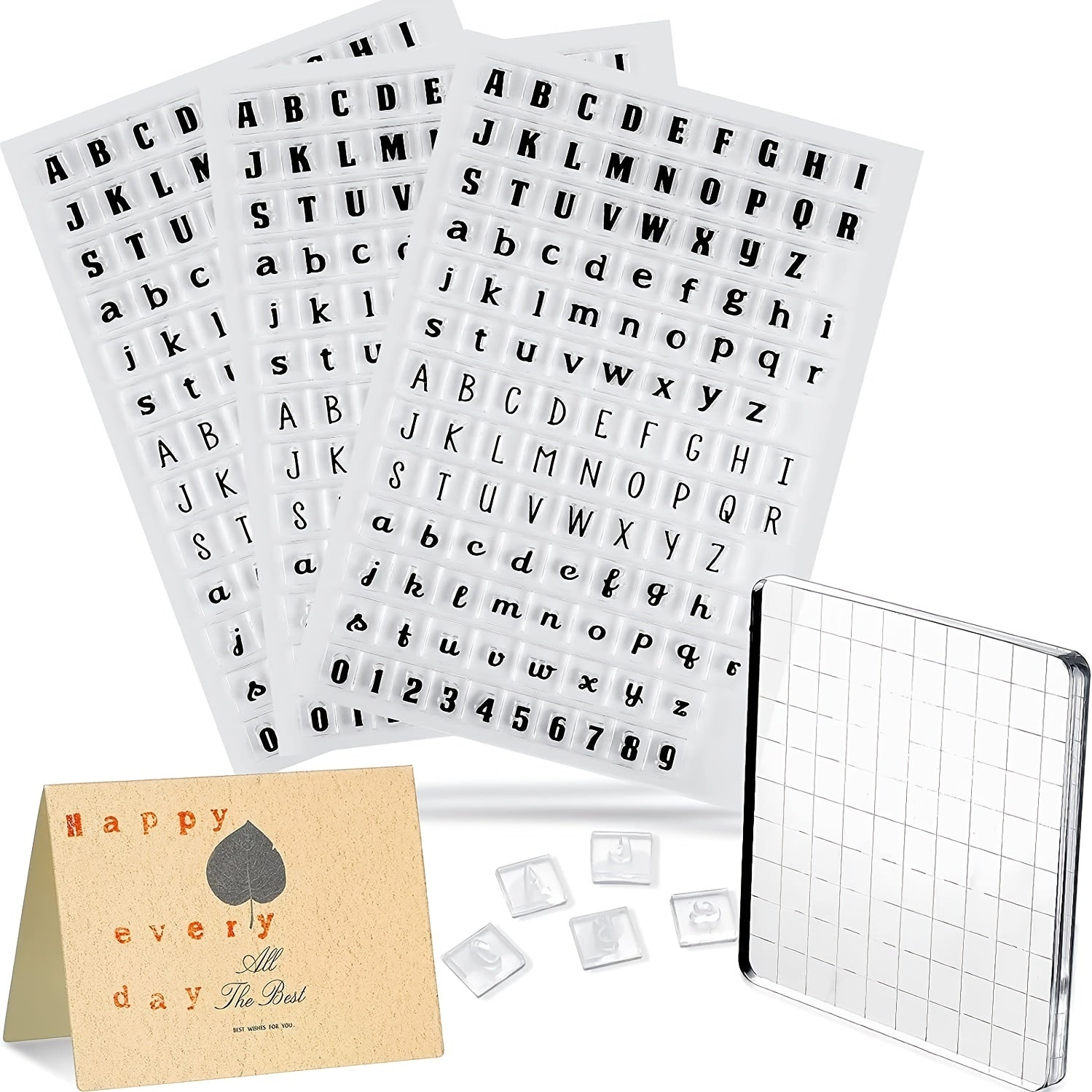 Alphabet Clear Stamps DIY Scrapbook Seal Capital Lower Case Numbers Month Year