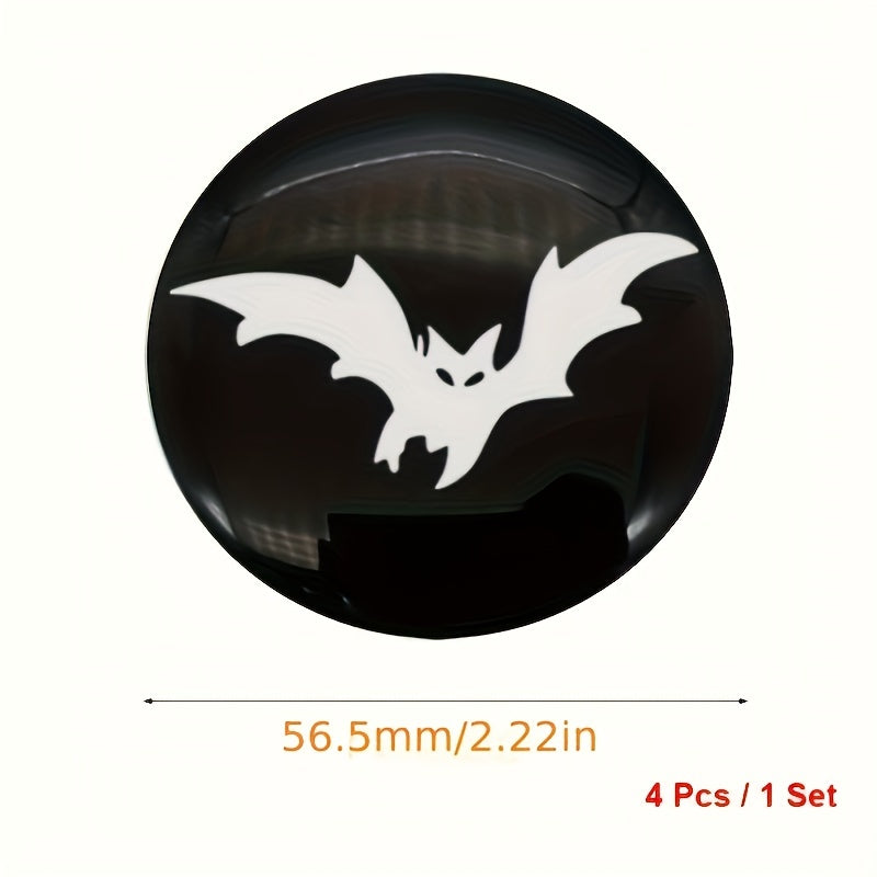 4pcs Bat Car Wheel Center Hub Cap Emblem Stickers Cover 56mm Car Accessories