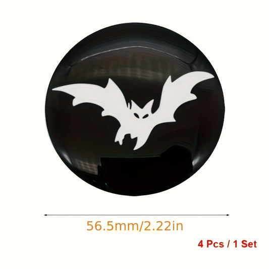 4pcs Bat Car Wheel Center Hub Cap Emblem Stickers Cover 56mm Car Accessories