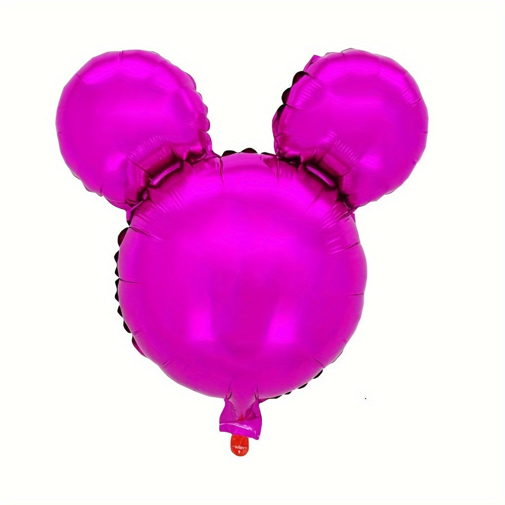 16pcs Mouse Head Birthday Balloons 18' Mouse Aluminum Foil Balloon Pink Balloons