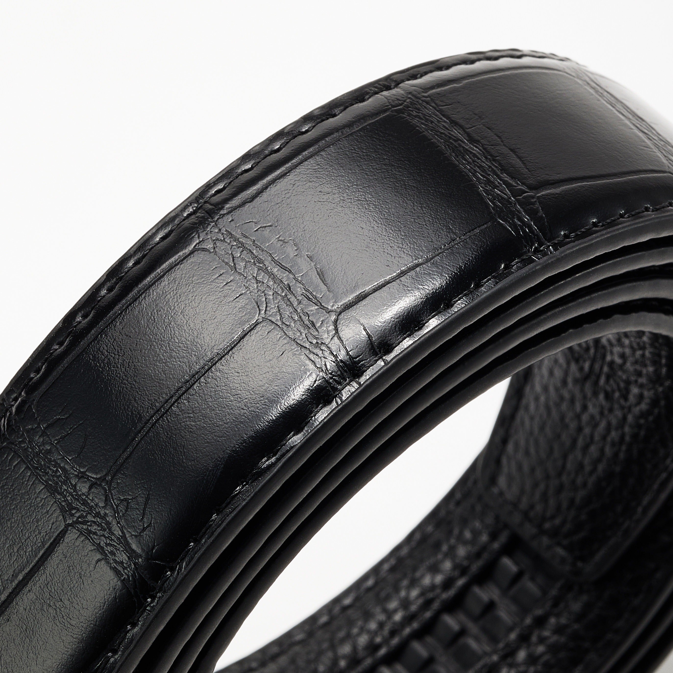 AODIDAISHU Men's Crocodile Pattern PU Leather Belt