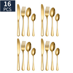 24pcs Stainless Steel Cutlery Flatware Set Mirror Polished