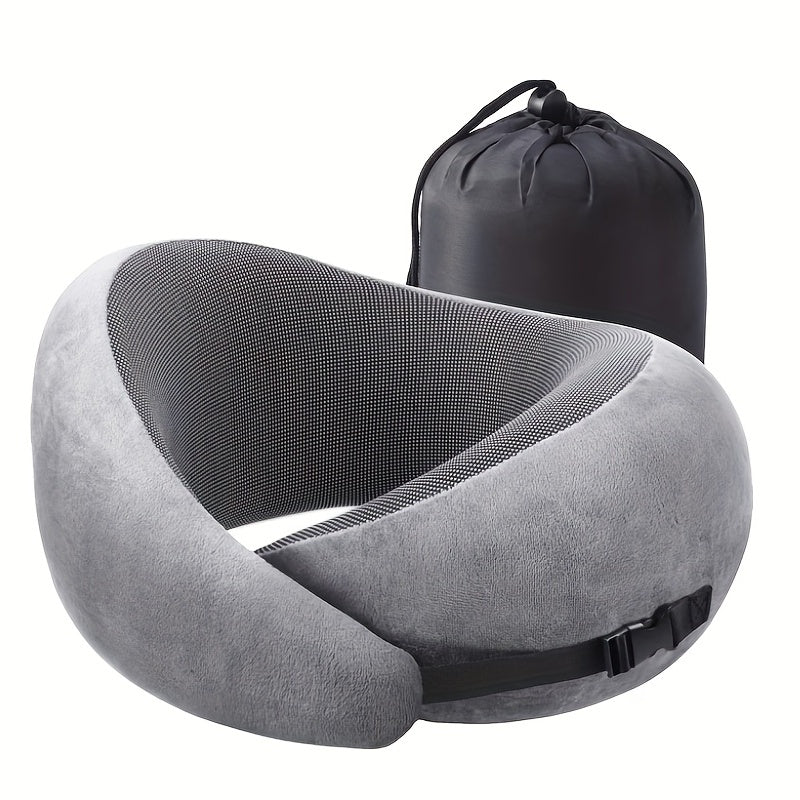 Memory Foam Neck Pillow for Travel, Office, Airplane and Car Use