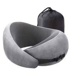 Memory Foam Neck Pillow for Travel, Office, Airplane and Car Use