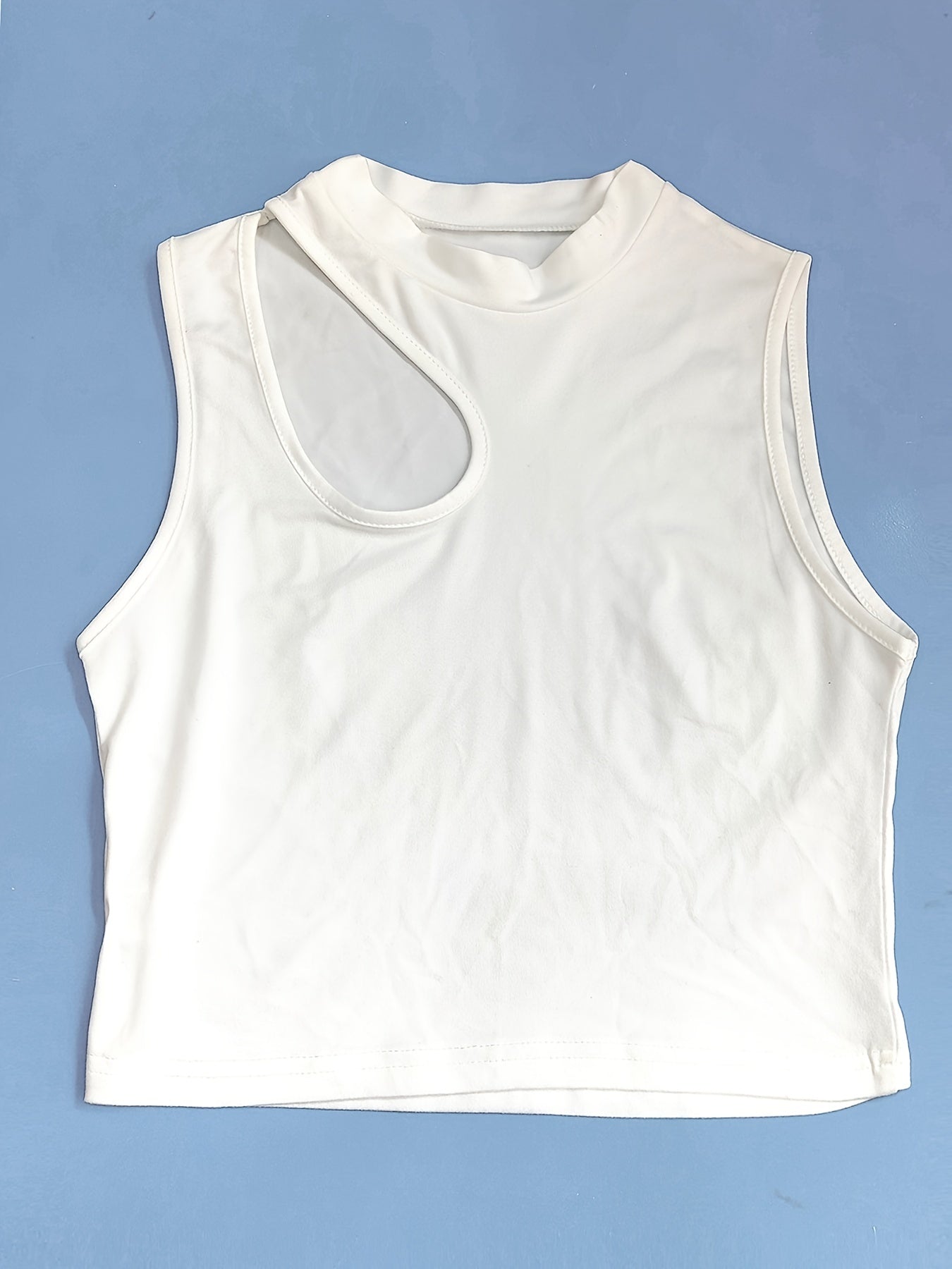 Asymmetrical Neck Tank Top Sexy Sleeveless Women's Clothing