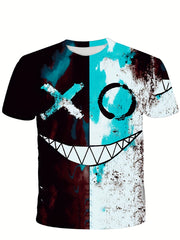 Boys Colorful Graffiti Face T Shirt Short Sleeve Tee