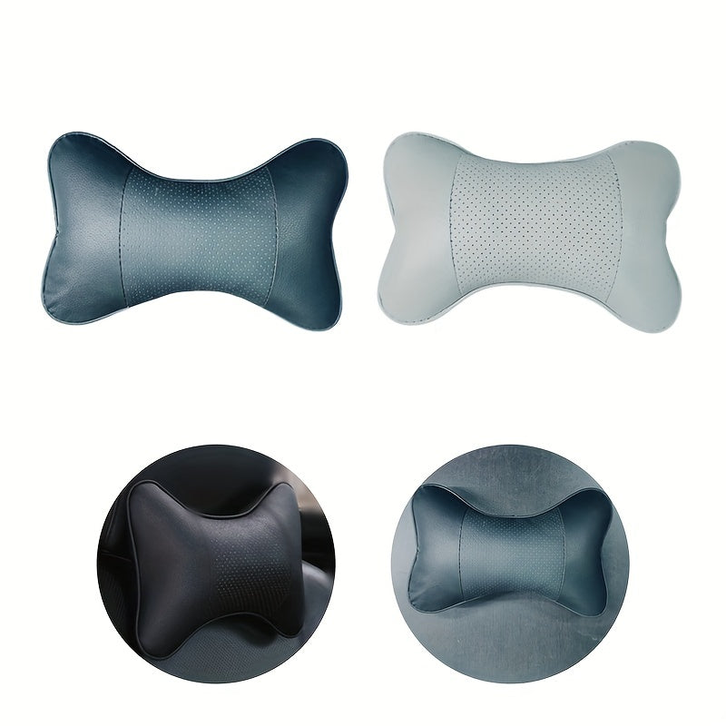 Car Headrest Faux Leather Neck Pillow Soft Seat Rest Cushion Auto SUV Decor